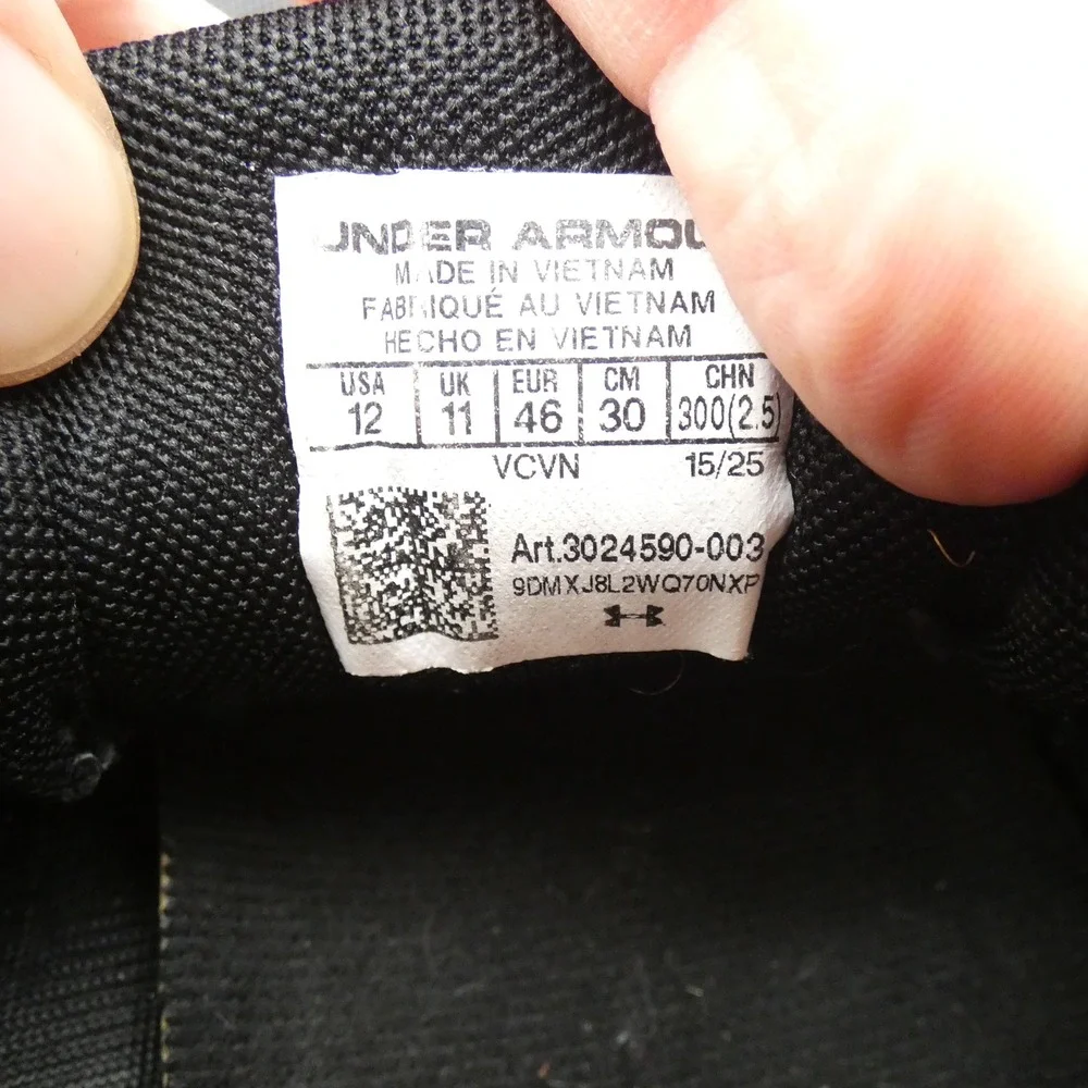 Under Armour Charged Assert 9 Mens Running Shoes Black 3024590-003 Size 12